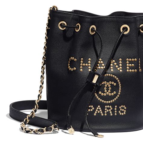 chanel small drawstring bag grained calfskin & gold-tone metal black|jumbo Chanel bag price.